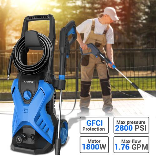 2800 PSI Pressure Washer 1.76GPM Electric Pressure Washer with Adjustable Nozzle, GFCI Protection for Car/Vehicle/Floor/Furniture/Outdoor